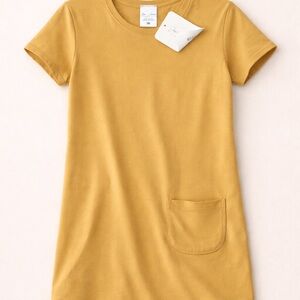 Youth medium - Jax & Lennon Mustard Yellow Boho Dress with Pocket - tshirt dress